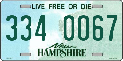 NH license plate 3340067