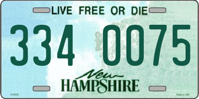 NH license plate 3340075
