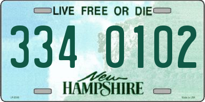 NH license plate 3340102