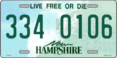 NH license plate 3340106