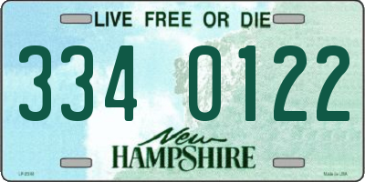 NH license plate 3340122