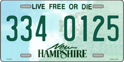 NH license plate 3340125