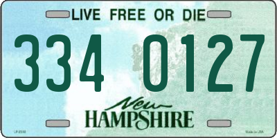 NH license plate 3340127