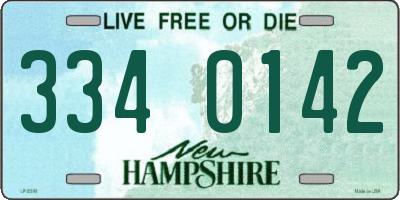 NH license plate 3340142