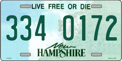 NH license plate 3340172
