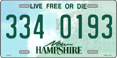 NH license plate 3340193