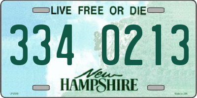 NH license plate 3340213