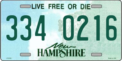NH license plate 3340216