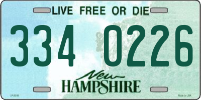 NH license plate 3340226