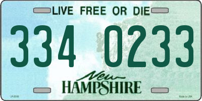 NH license plate 3340233