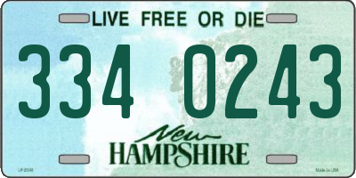NH license plate 3340243