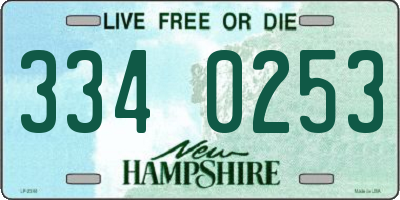 NH license plate 3340253