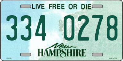 NH license plate 3340278