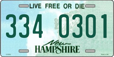 NH license plate 3340301