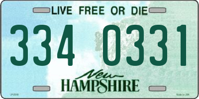 NH license plate 3340331