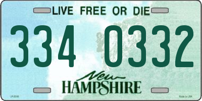 NH license plate 3340332