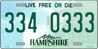 NH license plate 3340333