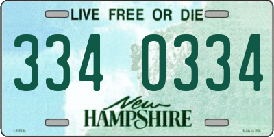NH license plate 3340334