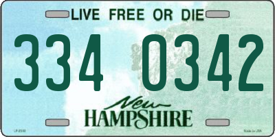 NH license plate 3340342