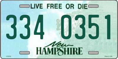 NH license plate 3340351