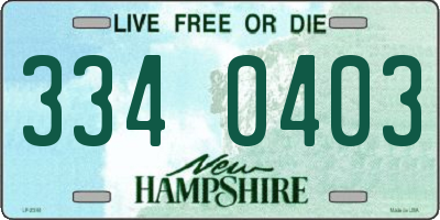 NH license plate 3340403