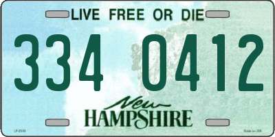 NH license plate 3340412