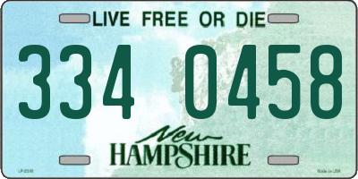NH license plate 3340458