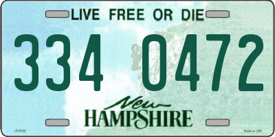 NH license plate 3340472