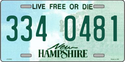NH license plate 3340481