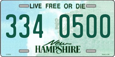 NH license plate 3340500