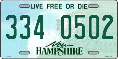 NH license plate 3340502