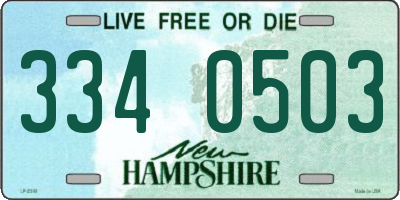 NH license plate 3340503