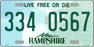 NH license plate 3340567