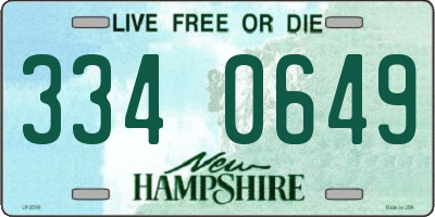 NH license plate 3340649