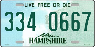 NH license plate 3340667