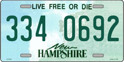 NH license plate 3340692