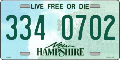 NH license plate 3340702