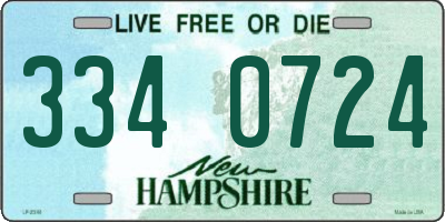 NH license plate 3340724