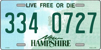 NH license plate 3340727