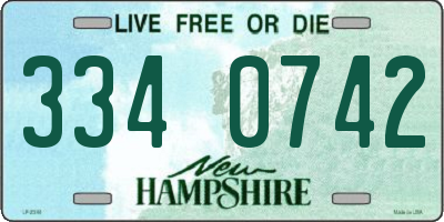 NH license plate 3340742