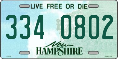 NH license plate 3340802