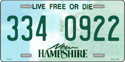 NH license plate 3340922