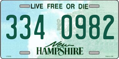 NH license plate 3340982