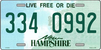 NH license plate 3340992