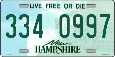 NH license plate 3340997
