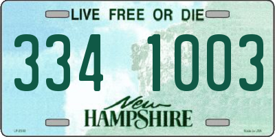 NH license plate 3341003