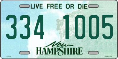 NH license plate 3341005