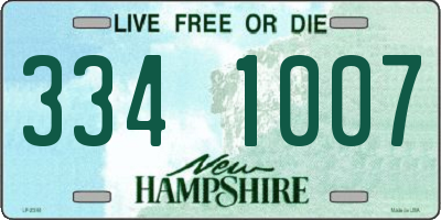 NH license plate 3341007