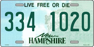 NH license plate 3341020