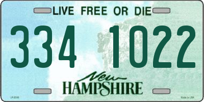 NH license plate 3341022